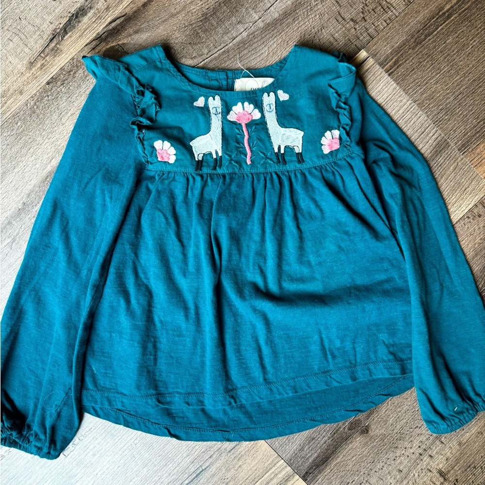 Peek embroidered long sleeve girls shirt. Size XS children